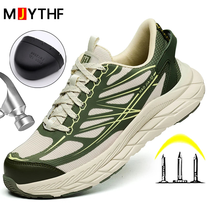 Lightweight Steel toe Shoes Work Sneakers Safety Shoes Men Anti-smash Anti puncture Indestructible shoes Security Breathable