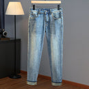 Men's jeans 2025 new spring and summer light luxury men's clothing high-end trendy brand printed versatile slim fit pants