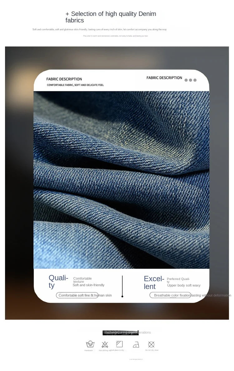 Men's jeans 2025 new spring and summer light luxury men's clothing high-end trendy brand printed versatile slim fit pants